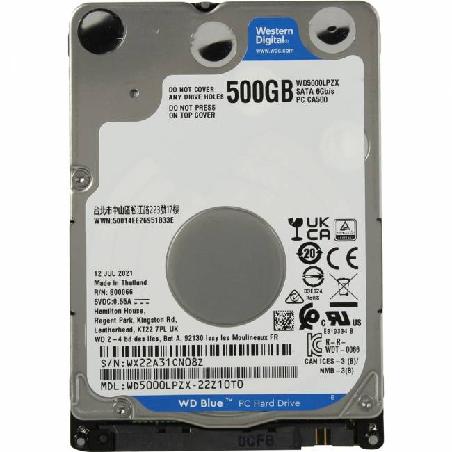 Жесткий диск Western Digital Blue 500GB (WD5000LPZX) — для бизнеса и офиса Жесткий диск Western Digital Blue 500GB (WD5000LPZX) — для бизнеса и офиса