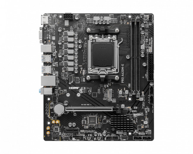 Материнская плата MSI PRO A620M-E — для бизнеса и офиса Материнская плата MSI PRO A620M-E — для бизнеса и офиса