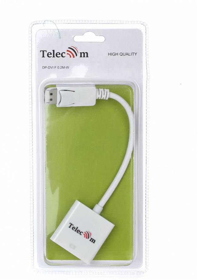 Кабель-переходник DP --> DVI-F 0,2m , Telecom (TA557) Telecom DP — DVI-F 0,2m — для бизнеса и офиса Кабель-переходник DP --> DVI-F 0,2m , Telecom (TA557) Telecom DP — DVI-F 0,2m — для бизнеса и офиса