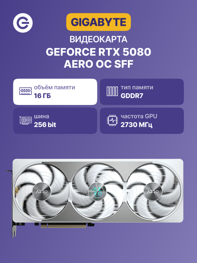 Видеокарта GIGABYTE GV-N5080AERO OC-16GD — для бизнеса и офиса