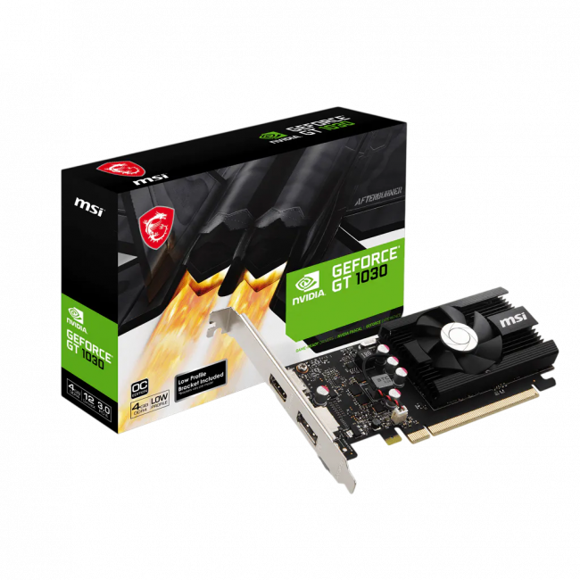 Видеокарта MSI GeForce GT 1030 4GD4 LP OC — для бизнеса и офиса Видеокарта MSI GeForce GT 1030 4GD4 LP OC — для бизнеса и офиса