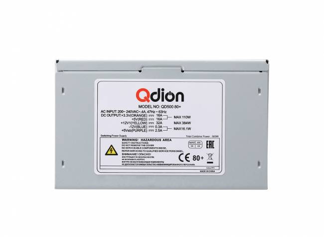 Блок питания 500Вт FSP QDION QD500 80+ — для бизнеса и офиса Блок питания 500Вт FSP QDION QD500 80+ — для бизнеса и офиса