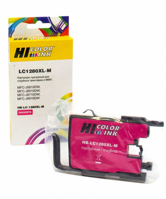 Картридж Hi-Black (LC-1280XM) для Brother MFC-J6510/6910DW, 1,2К, magenta — для бизнеса и офиса Картридж Hi-Black (LC-1280XM) для Brother MFC-J6510/6910DW, 1,2К, magenta — для бизнеса и офиса