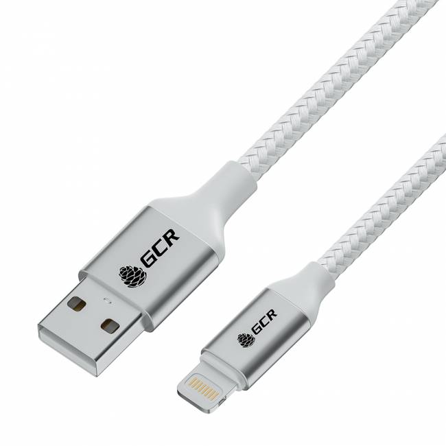 GCR Кабель 1.0m USB AM/Lightning - поддержка всех IOS, MFI, белый нейлон, AL корпус серебро, белый ПВХ, GCR-53077 Greenconnect GCR-53077 — для бизнеса и офиса GCR Кабель 1.0m USB AM/Lightning - поддержка всех IOS, MFI, белый нейлон, AL корпус серебро, белый ПВХ, GCR-53077 Greenconnect GCR-53077 — для бизнеса и офиса