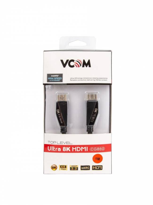 Кабель HDMI 19M/M,ver. 2.1, 8K@60 Hz 1m VCOM <CG860-1M> VCOM HDMI (m) - HDMI (m) 1м — для бизнеса и офиса
