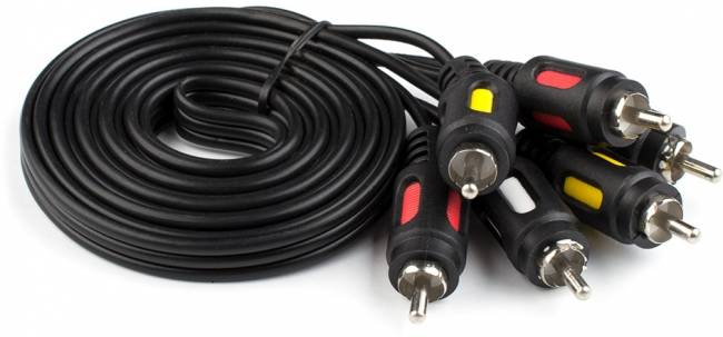 Кабель Audio-Video 1.8 m (3RCA(m), пакет) ATcom 3RCA (m) - 3RCA (m) 1.8 м — для бизнеса и офиса