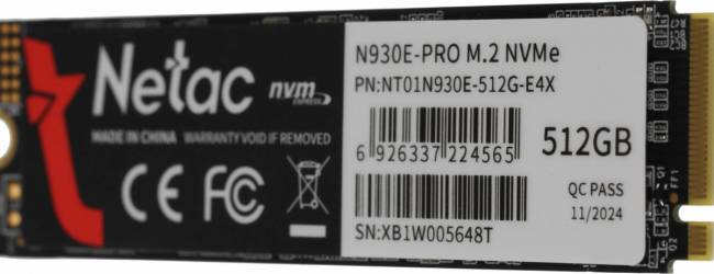 Накопитель SSD Netac NT01N930E-512G-E4X — для бизнеса и офиса Накопитель SSD Netac NT01N930E-512G-E4X — для бизнеса и офиса