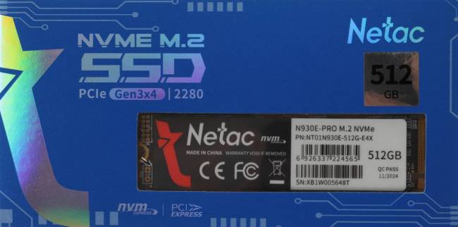Накопитель SSD Netac NT01N930E-512G-E4X — для бизнеса и офиса Накопитель SSD Netac NT01N930E-512G-E4X — для бизнеса и офиса