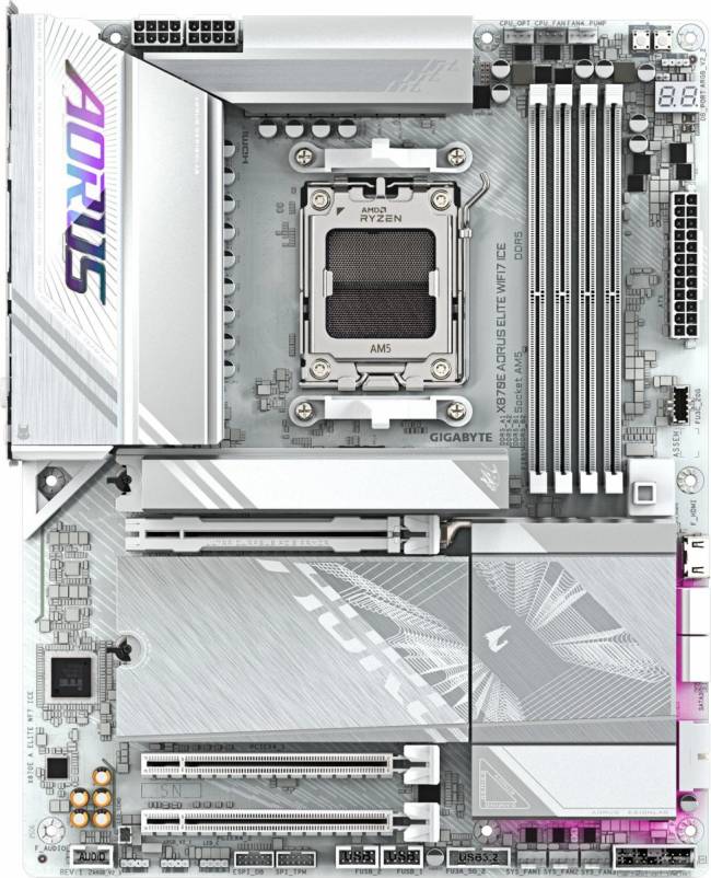 Материнская плата Gigabyte X870E AORUS ELITE WIFI7 ICE — для бизнеса и офиса Материнская плата Gigabyte X870E AORUS ELITE WIFI7 ICE — для бизнеса и офиса