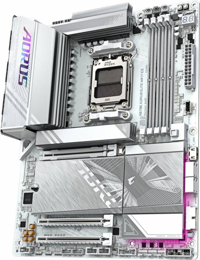 Материнская плата Gigabyte X870E AORUS ELITE WIFI7 ICE — для бизнеса и офиса Материнская плата Gigabyte X870E AORUS ELITE WIFI7 ICE — для бизнеса и офиса