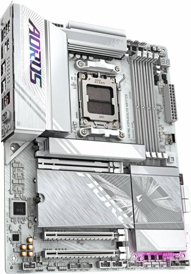 Материнская плата Gigabyte X870E AORUS ELITE WIFI7 ICE — для бизнеса и офиса Материнская плата Gigabyte X870E AORUS ELITE WIFI7 ICE — для бизнеса и офиса