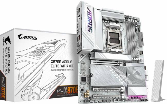 Материнская плата Gigabyte X870E AORUS ELITE WIFI7 ICE — для бизнеса и офиса Материнская плата Gigabyte X870E AORUS ELITE WIFI7 ICE — для бизнеса и офиса