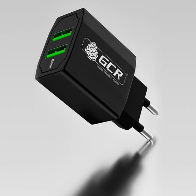 GCR Сетевое зарядное устройство на 2 USB порта 3.1 A, черное, GCR-51982 Greenconnect 2 USB 3.1A GCR-51982 — для бизнеса и офиса GCR Сетевое зарядное устройство на 2 USB порта 3.1 A, черное, GCR-51982 Greenconnect 2 USB 3.1A GCR-51982 — для бизнеса и офиса