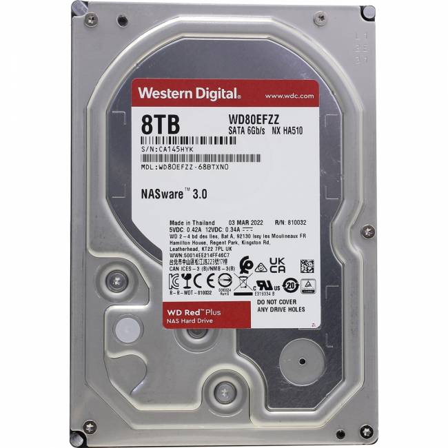 Жесткий диск Western Digital Red Plus 8TB (WD80EFZZ) — для бизнеса и офиса Жесткий диск Western Digital Red Plus 8TB (WD80EFZZ) — для бизнеса и офиса