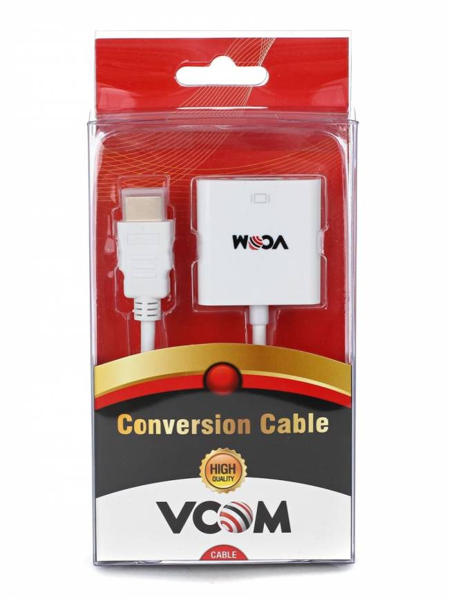 Кабель-переходник HDMI(M) ---> VGA(F)  VCOM <CG558> VCOM HDMI(M)  —  VGA(F) — для бизнеса и офиса