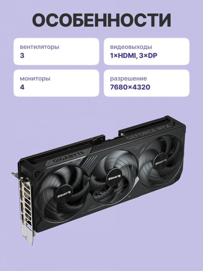 Видеокарта GIGABYTE GV-N5080WF3OC-16GD — для бизнеса и офиса Видеокарта GIGABYTE GV-N5080WF3OC-16GD — для бизнеса и офиса