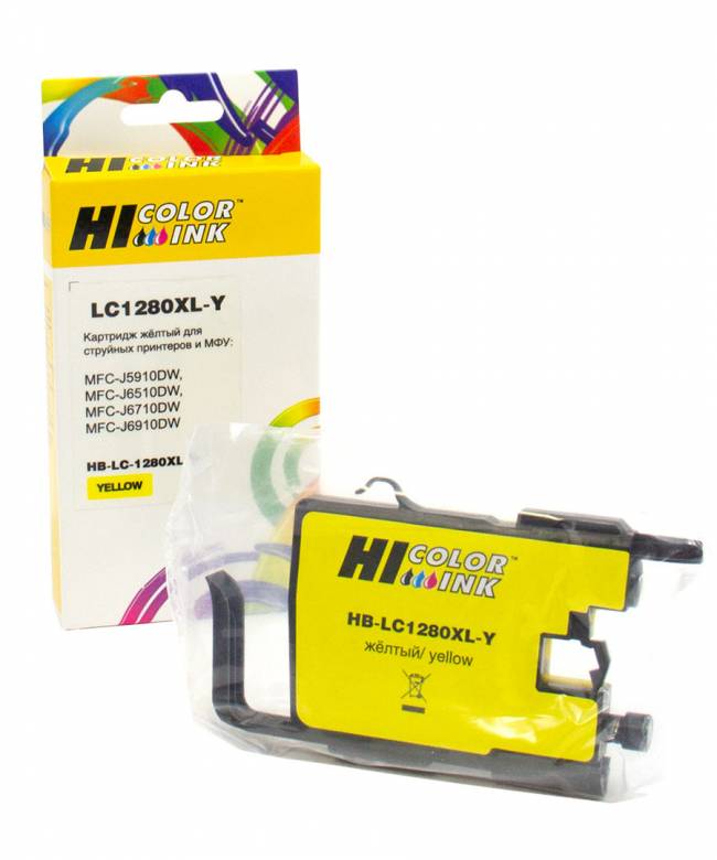 Картридж Hi-Black (LC-1280XY) для Brother MFC-J6510/6910DW, 1,2К, yellow — для бизнеса и офиса Картридж Hi-Black (LC-1280XY) для Brother MFC-J6510/6910DW, 1,2К, yellow — для бизнеса и офиса