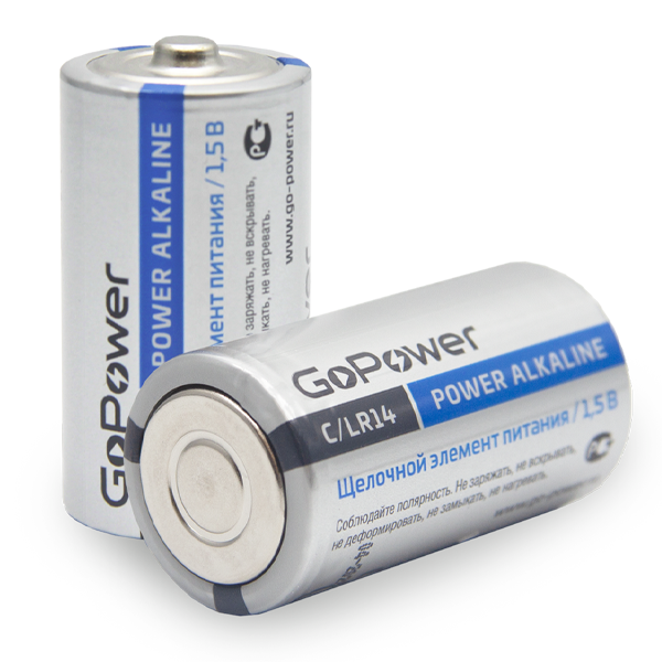 Батарейка GoPower LR14 C BL2 Alkaline 1.5V (2/12/192) блистер (2 шт.) Батарейка GoPower LR14 C (00-00017861) — для бизнеса и офиса