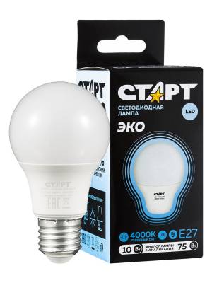 Лампа светодиодная СТАРТ груша E27 10W 4000К Лампа светодиодная СТАРТ груша E27 10W 4000К