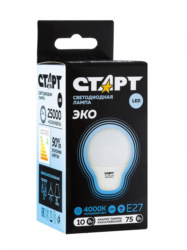 Лампа светодиодная СТАРТ груша E27 10W 4000К Лампа светодиодная СТАРТ груша E27 10W 4000К — для бизнеса и офиса Лампа светодиодная СТАРТ груша E27 10W 4000К Лампа светодиодная СТАРТ груша E27 10W 4000К — для бизнеса и офиса