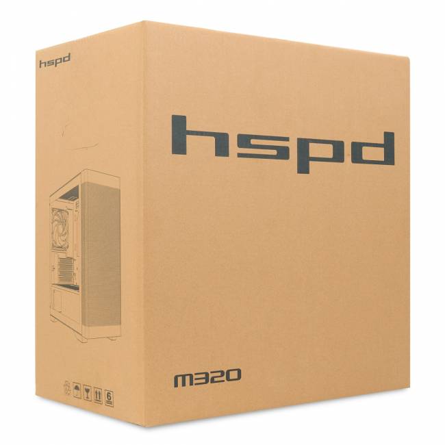 Корпус без блока питания HSPD M320-TGBK-ARGB — для бизнеса и офиса Корпус без блока питания HSPD M320-TGBK-ARGB — для бизнеса и офиса