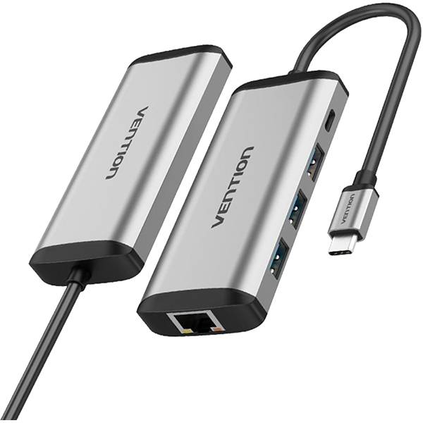 Сетевой адаптер Vention USB-C M/ Gigabit Ethernet RJ45 F/OTG хаб 3xUSB 3.0/PD Адаптер Vention USB 3.1 M/USB 3.0 F x 3/RJ45 F/USB Type C F (TGDHB) — для бизнеса и офиса Сетевой адаптер Vention USB-C M/ Gigabit Ethernet RJ45 F/OTG хаб 3xUSB 3.0/PD Адаптер Vention USB 3.1 M/USB 3.0 F x 3/RJ45 F/USB Type C F (TGDHB) — для бизнеса и офиса