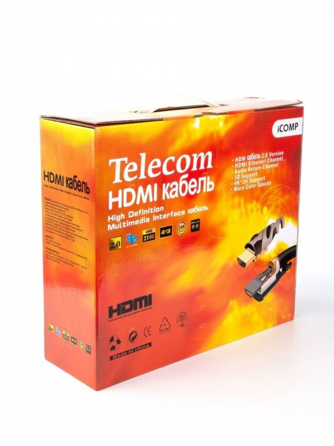 Кабель HDMI-19M --- HDMI-19M ver 2.0 4K*30Hz,15m 2F Telecom Pro <TCG220F-15M> VCOM HDMI (m) - HDMI (m) 15м — для бизнеса и офиса
