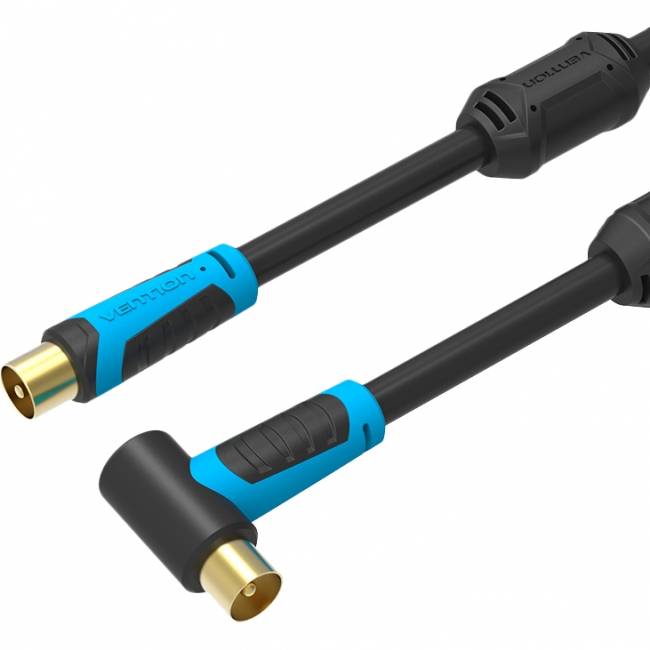 Кабель Vention антенный M/M угол 90 - 1м Антенный Vention TV M/TV M - 1 м (VAV-A02-B100) — для бизнеса и офиса