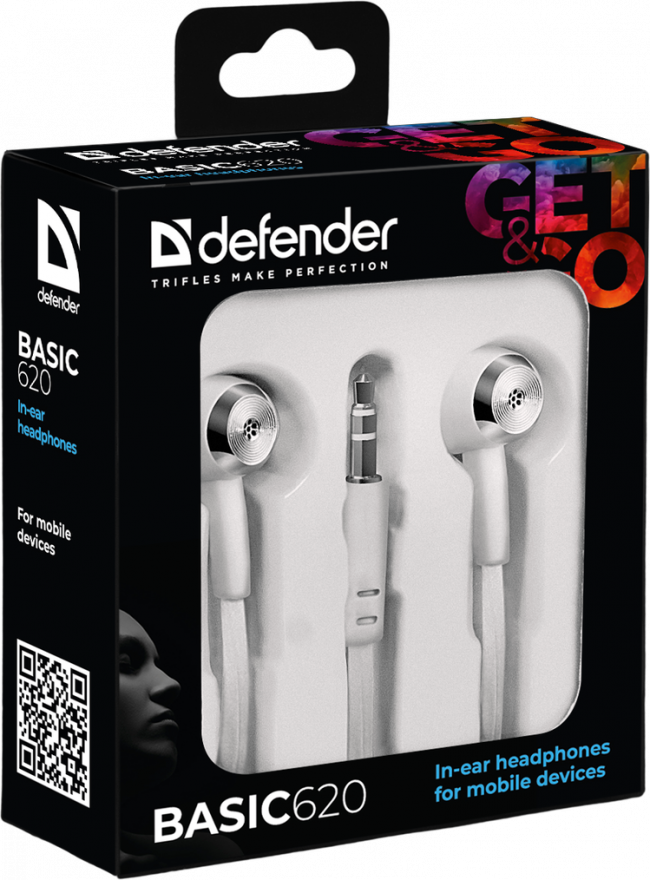 Defender Наушники вставки Basic 620 белый Defender Basic 620 — для бизнеса и офиса