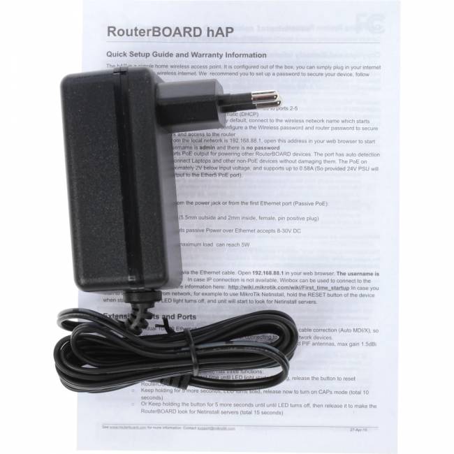 Маршрутизатор MikroTik hAP (RB951Ui-2nD) — для бизнеса и офиса Маршрутизатор MikroTik hAP (RB951Ui-2nD) — для бизнеса и офиса