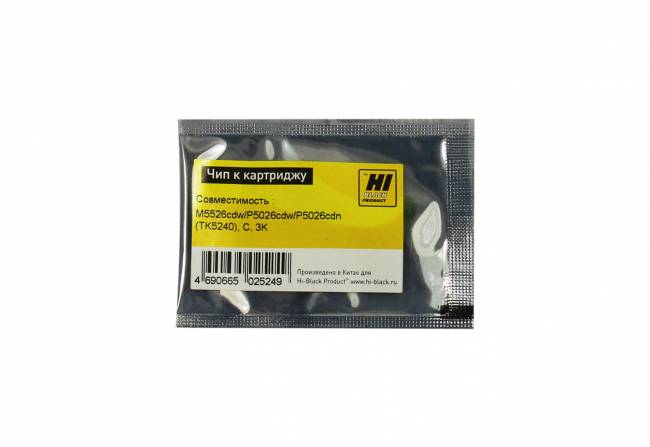 Чип Hi-Black к картриджу Kyocera ECOSYS M5526cdw/P5026cdw/P5026cdn (TK-5240), C, 3K — для бизнеса и офиса Чип Hi-Black к картриджу Kyocera ECOSYS M5526cdw/P5026cdw/P5026cdn (TK-5240), C, 3K — для бизнеса и офиса