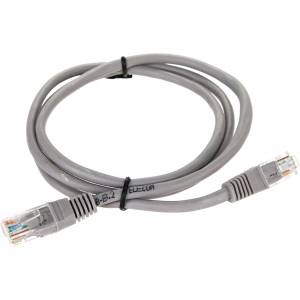 Патчкорд литой "Telecom" UTP кат.5е 1,0м серый VCOM NA102--1M