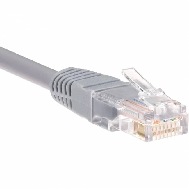 Патчкорд литой "Telecom" UTP кат.5е 1,0м серый VCOM NA102--1M — для бизнеса и офиса Патчкорд литой "Telecom" UTP кат.5е 1,0м серый VCOM NA102--1M — для бизнеса и офиса