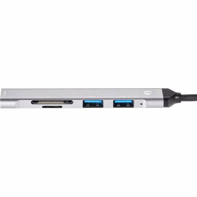 Адаптер TypeC+adapter-->USB3.0+2USB2,0+SD+TF, VCOM <DH297> Адаптер VCOM USB 2.0 Type-C+USB 2.0 Type-AM/USB 3.0+2 x USB 2.0 Type-AF+TF+SD (DH297) — для бизнеса и офиса