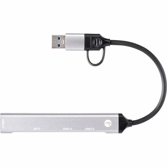 Адаптер TypeC+adapter-->USB3.0+2USB2,0+SD+TF, VCOM <DH297> Адаптер VCOM USB 2.0 Type-C+USB 2.0 Type-AM/USB 3.0+2 x USB 2.0 Type-AF+TF+SD (DH297) — для бизнеса и офиса