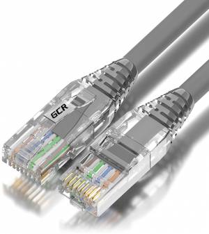 GCR Патч-корд сборный 5.0m LSZH UTP кат.5e, серый, коннектор прозрачный+ABS колпачок, 24 AWG, ethernet high speed 1 Гбит/с, RJ45, T568B, GCR-52677 Greenconnect RJ45(m) - RJ45(m) Cat. 6 U/UTP LSZH 5м
