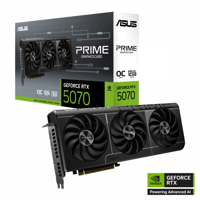 Видеокарта ASUS PRIME-RTX5070-O12G — для бизнеса и офиса Видеокарта ASUS PRIME-RTX5070-O12G — для бизнеса и офиса