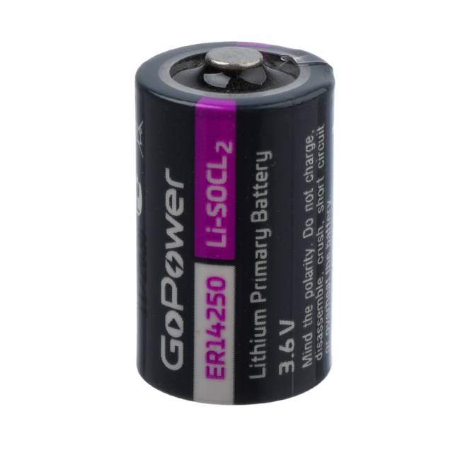 Батарейка GoPower 14250 1/2AA PC1 Li-SOCl2 3.6V (1/10/500) Батарейка GoPower 14250 1/2AA (00-00015329) — для бизнеса и офиса Батарейка GoPower 14250 1/2AA PC1 Li-SOCl2 3.6V (1/10/500) Батарейка GoPower 14250 1/2AA (00-00015329) — для бизнеса и офиса