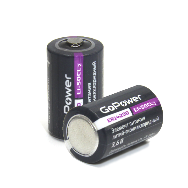 Батарейка GoPower 14250 1/2AA PC1 Li-SOCl2 3.6V (1/10/500) Батарейка GoPower 14250 1/2AA (00-00015329) — для бизнеса и офиса Батарейка GoPower 14250 1/2AA PC1 Li-SOCl2 3.6V (1/10/500) Батарейка GoPower 14250 1/2AA (00-00015329) — для бизнеса и офиса