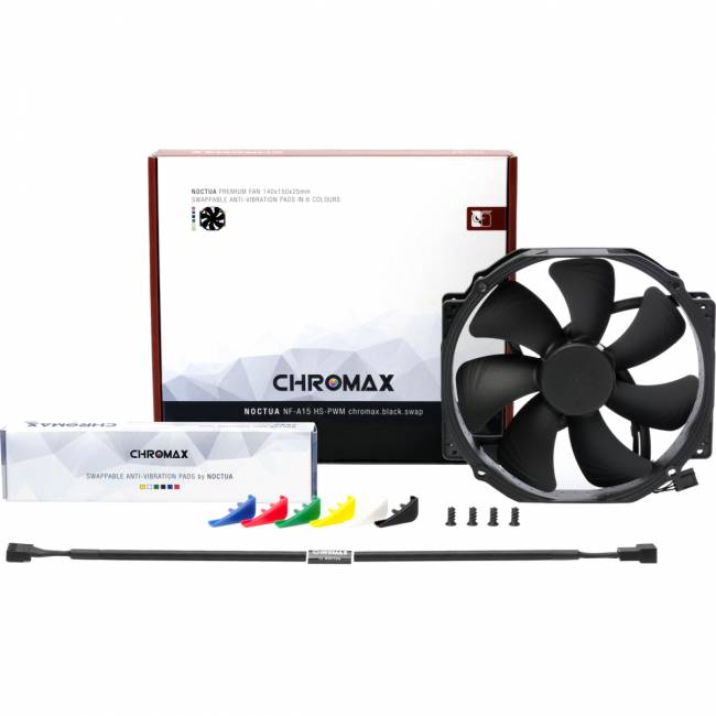 Кулер для корпуса Noctua NF-A15 HS-PWM chromax.black.swap — для бизнеса и офиса Кулер для корпуса Noctua NF-A15 HS-PWM chromax.black.swap — для бизнеса и офиса