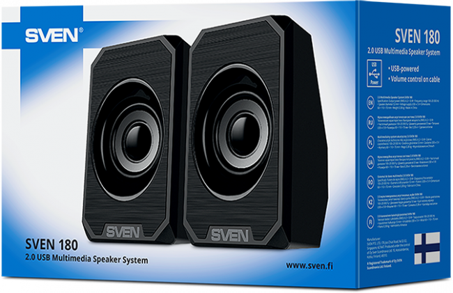 АС SVEN 180, черный (6 Вт, питание USB) Sven 185 — для бизнеса и офиса