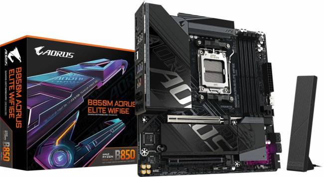 Материнская плата Gigabyte B850M AORUS ELITE WIFI6E — для бизнеса и офиса Материнская плата Gigabyte B850M AORUS ELITE WIFI6E — для бизнеса и офиса