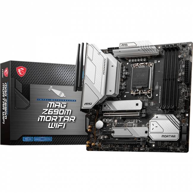 Материнская плата MSI MAG Z690M MORTAR WIFI — для бизнеса и офиса Материнская плата MSI MAG Z690M MORTAR WIFI — для бизнеса и офиса