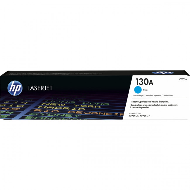 Тонер-картридж HP 130A Cyan LaserJet Toner Cartridge (CF351A) — для бизнеса и офиса Тонер-картридж HP 130A Cyan LaserJet Toner Cartridge (CF351A) — для бизнеса и офиса