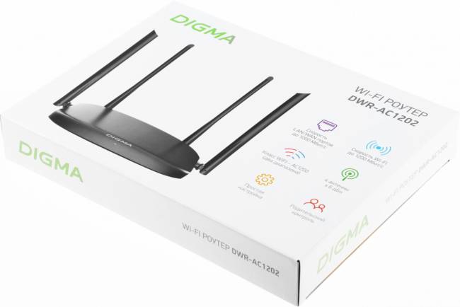 Роутер беспроводной Digma DWR-AC1202 — для бизнеса и офиса Роутер беспроводной Digma DWR-AC1202 — для бизнеса и офиса