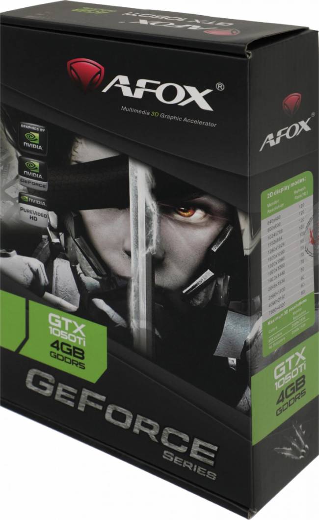 Видеокарта AFOX CORPORATION AF1050TI-4096D5H7-V8 — для бизнеса и офиса