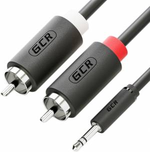 Greenconnect Кабель-переходник аудио 20.0m jack 3,5mm / 2 х RCA , черный, M/M, GCR-51731 Greenconnect mini jack 3.5 mm (m) - 2 x RCA (m)