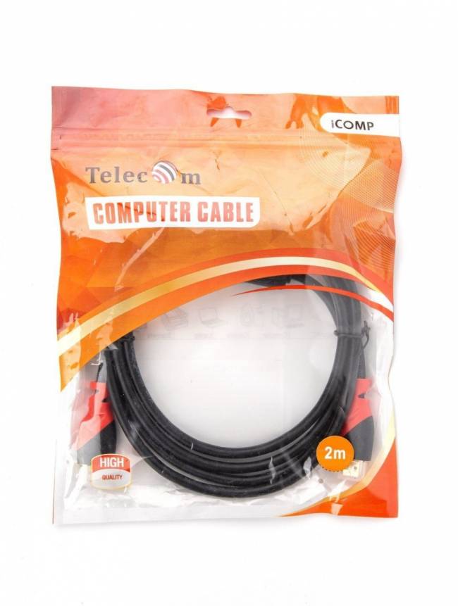 Кабель HDMI-19M --- HDMI-19M ver 2.0 4K*60Hz, 2m 2F Telecom Pro <TCG220F-2M> VCOM HDMI (m) - HDMI (m) 2м — для бизнеса и офиса