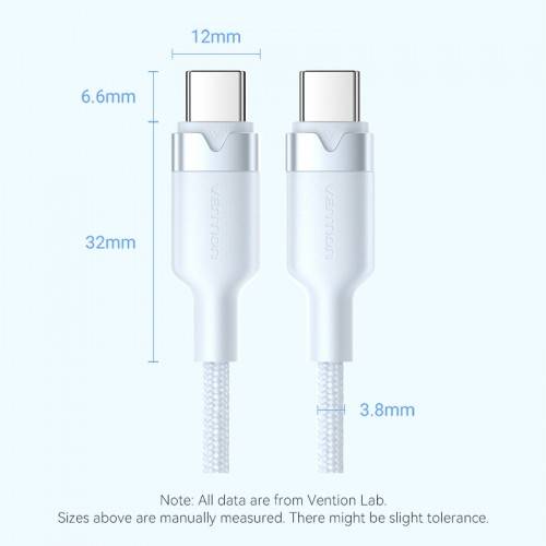 Кабель Vention USB 2.0 CM/CM - 1м. Белый 3А PD60W Vention TRDWF — для бизнеса и офиса Кабель Vention USB 2.0 CM/CM - 1м. Белый 3А PD60W Vention TRDWF — для бизнеса и офиса