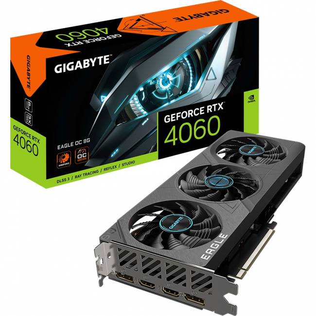 Видеокарта Gigabyte GV-N4060EAGLE OC-8GD — для бизнеса и офиса Видеокарта Gigabyte GV-N4060EAGLE OC-8GD — для бизнеса и офиса